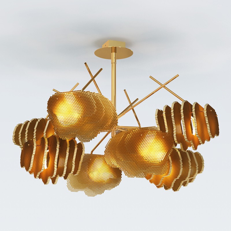 <a href="https://www.galeriegosserez.com/artistes/poujardieu-vincent.html">Vincent Poujardieu</a> - Mini Bee Circle (8 nest) - Hanging lamp